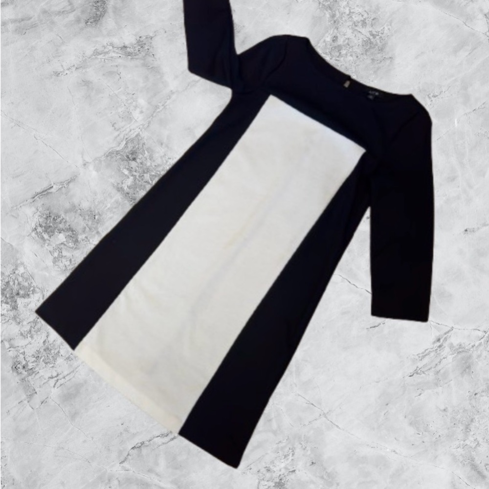 Apt. 9 Black and White 3/4 Sleeve  Colorblock Dress